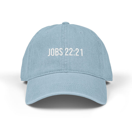 Jobs Scripture Denim Cap