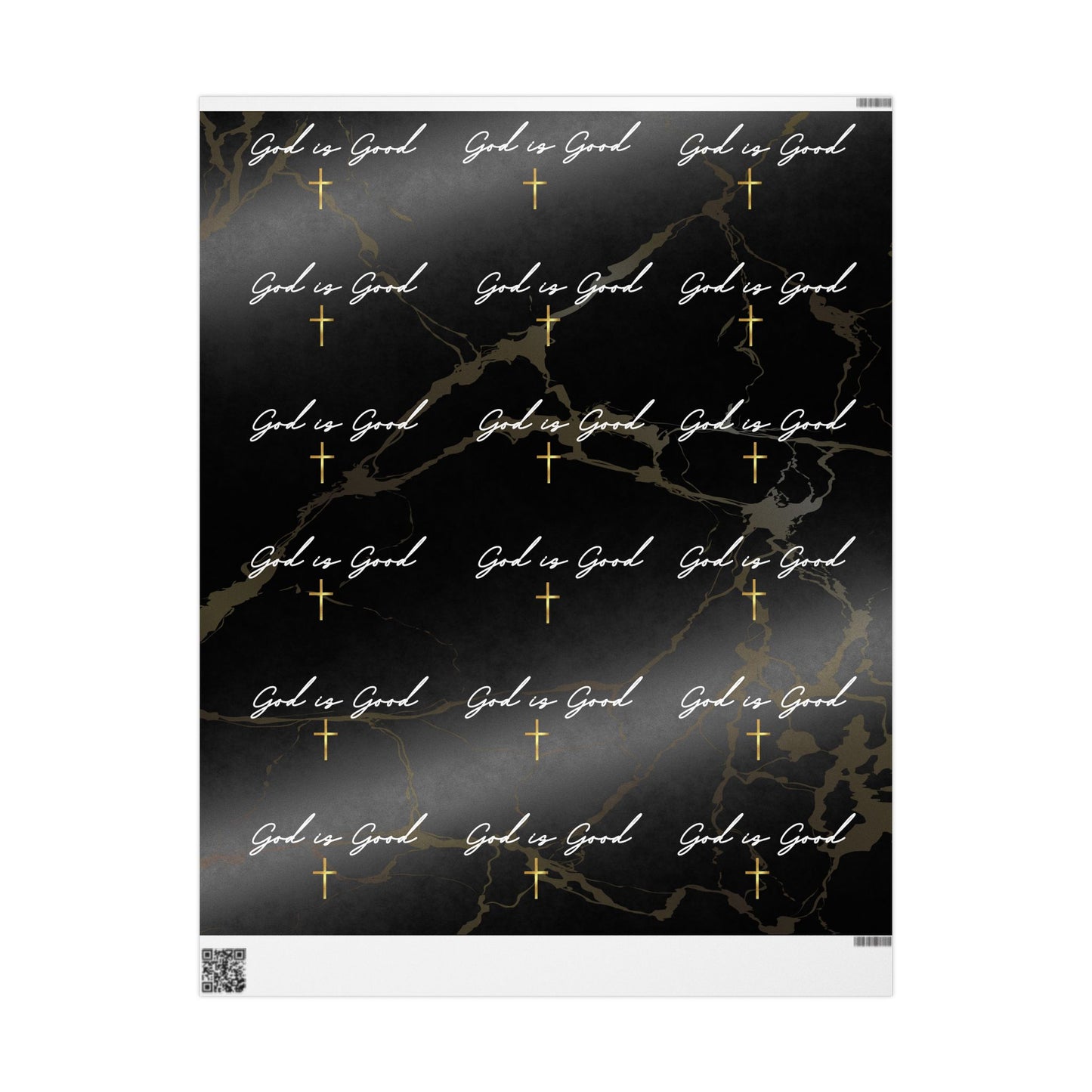 God Is Good Black & Gold Wrapping Paper — Elegant Modern Religious Gift Wrap