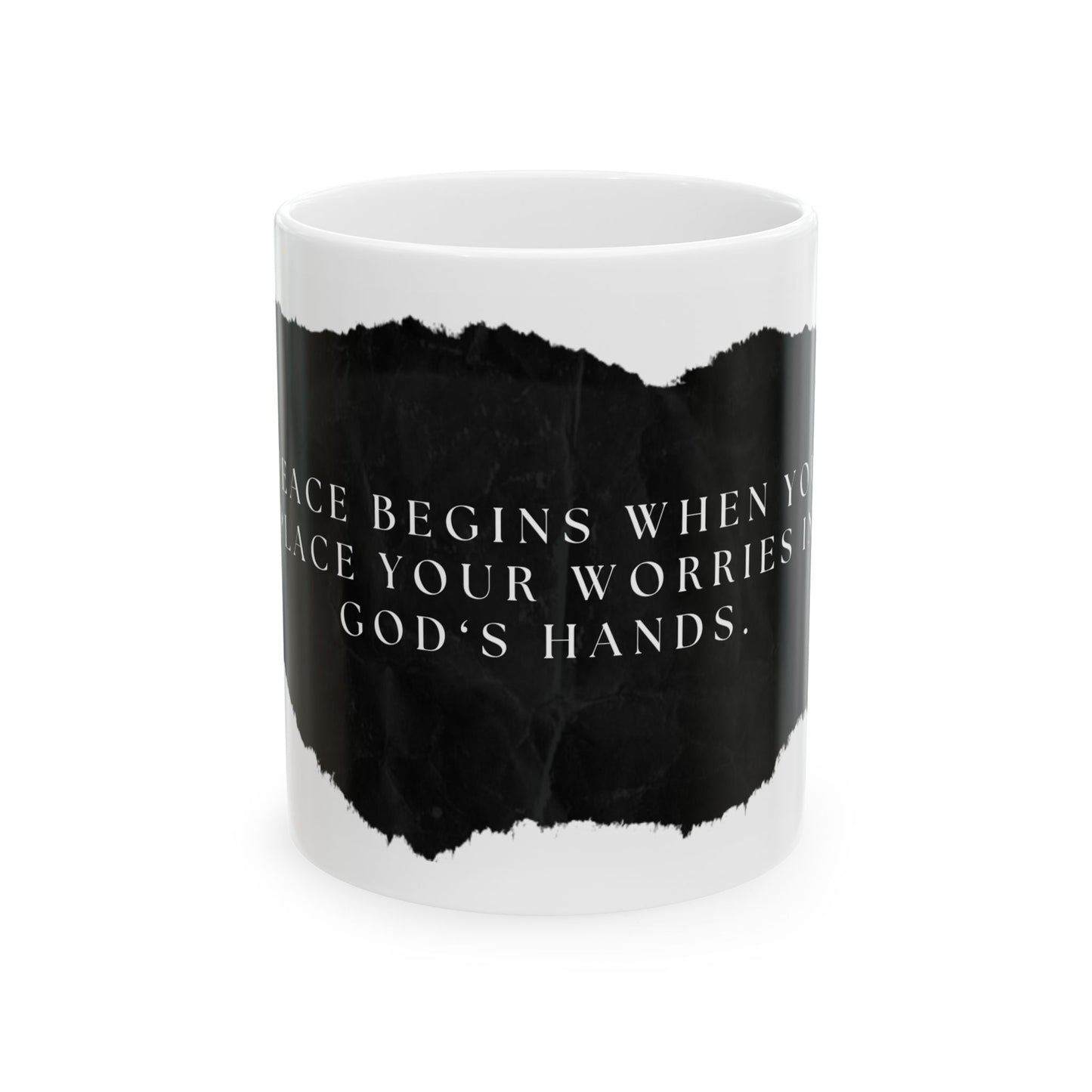 "Peace Begins" Faith Coffee Mug